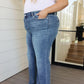 Esther Mid Rise Contrast Wash Wide Leg Jeans