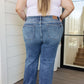 Esther Mid Rise Contrast Wash Wide Leg Jeans