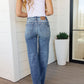 Esther Mid Rise Contrast Wash Wide Leg Jeans