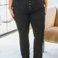 Harriet High Rise Button Fly Bootcut Jeans in Black