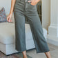 Harvey High Rise Control Top Wide Leg Crop Jeans in Olive