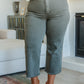 Harvey High Rise Control Top Wide Leg Crop Jeans in Olive