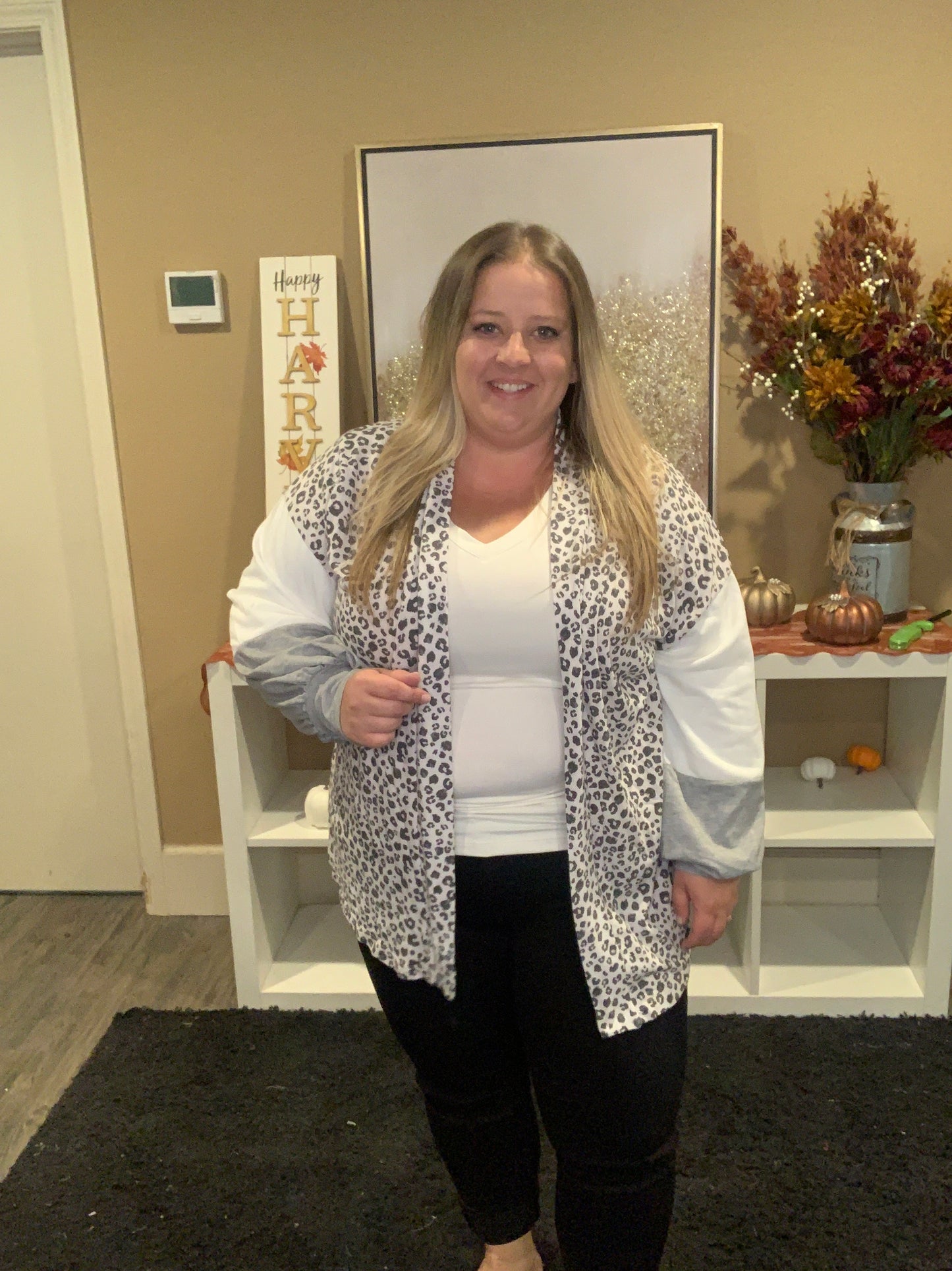 Leopard Colorblock Cardigan