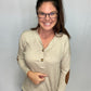 Ribbed Button Top