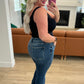 Josephine Mid Rise Raw Hem Bootcut Jeans