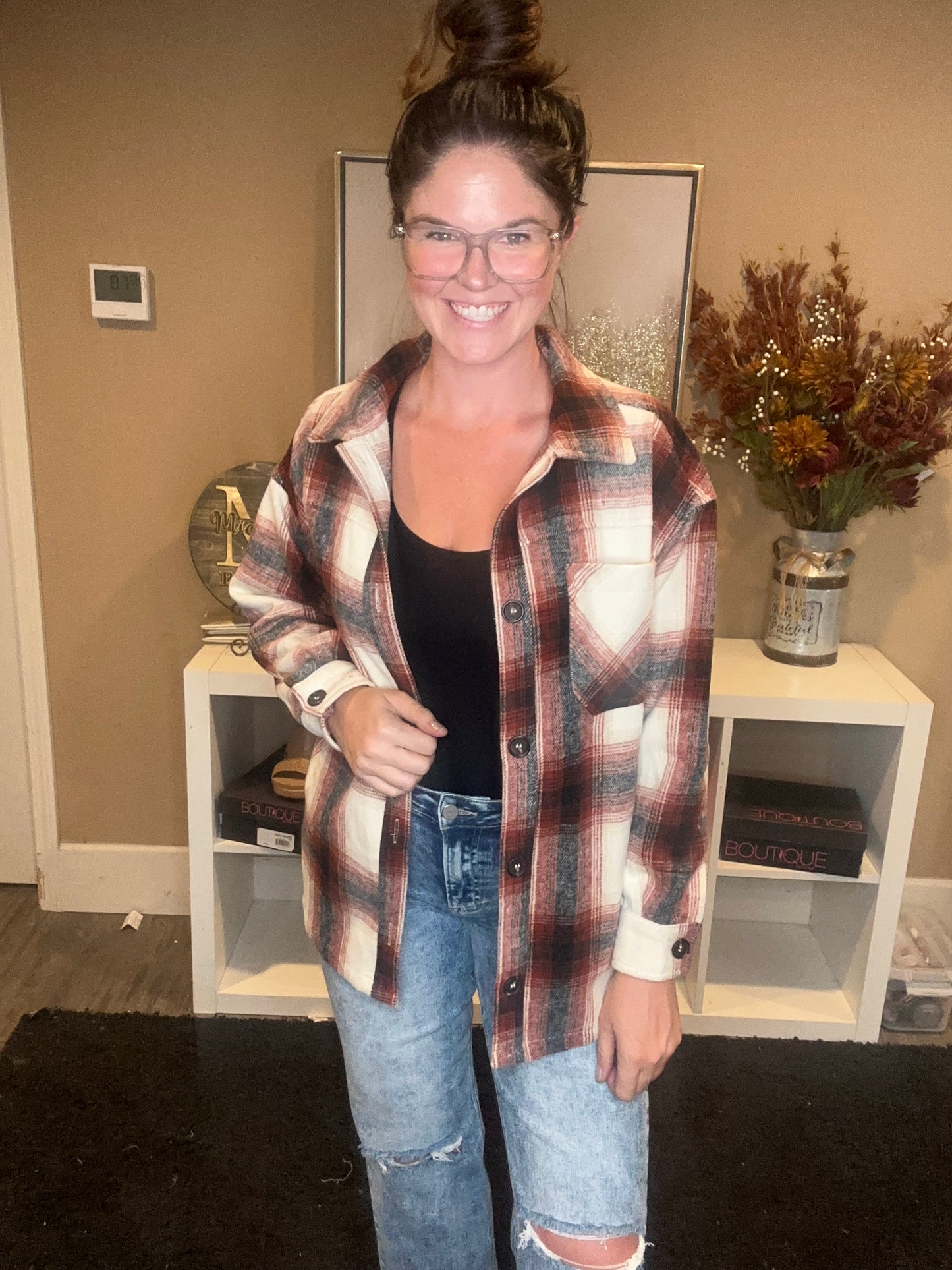 Rust Oversized Flannel