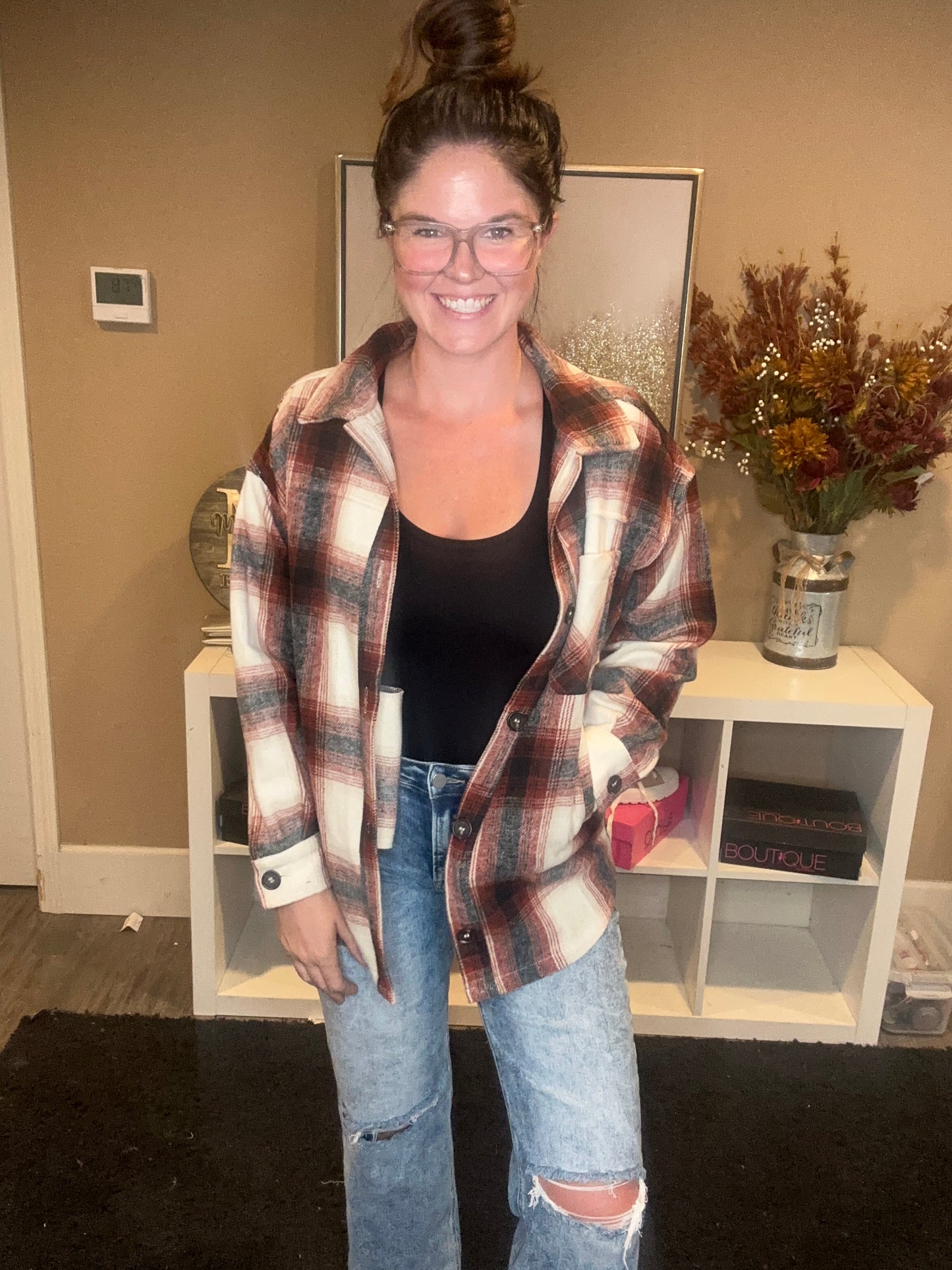 Rust Oversized Flannel