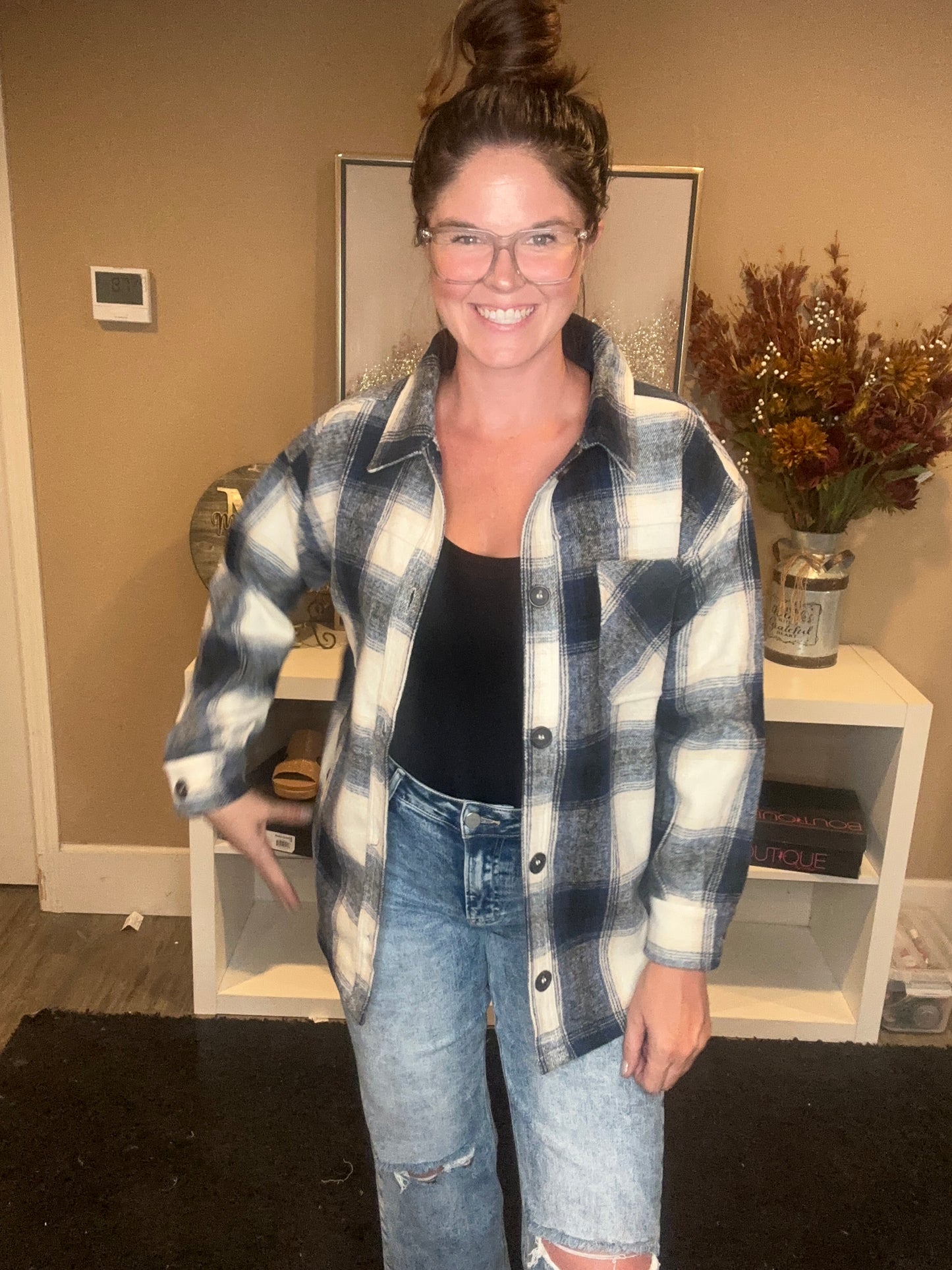 Navy Oversized Flannels