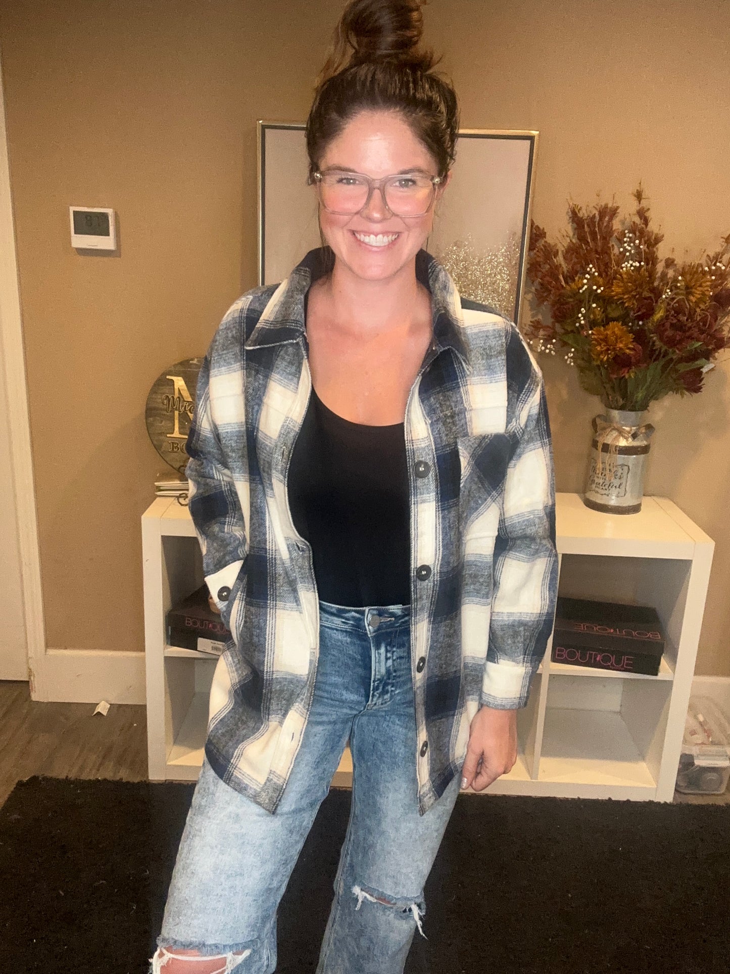 Navy Oversized Flannels