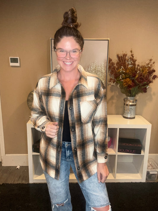 Camel Oversized Flannel