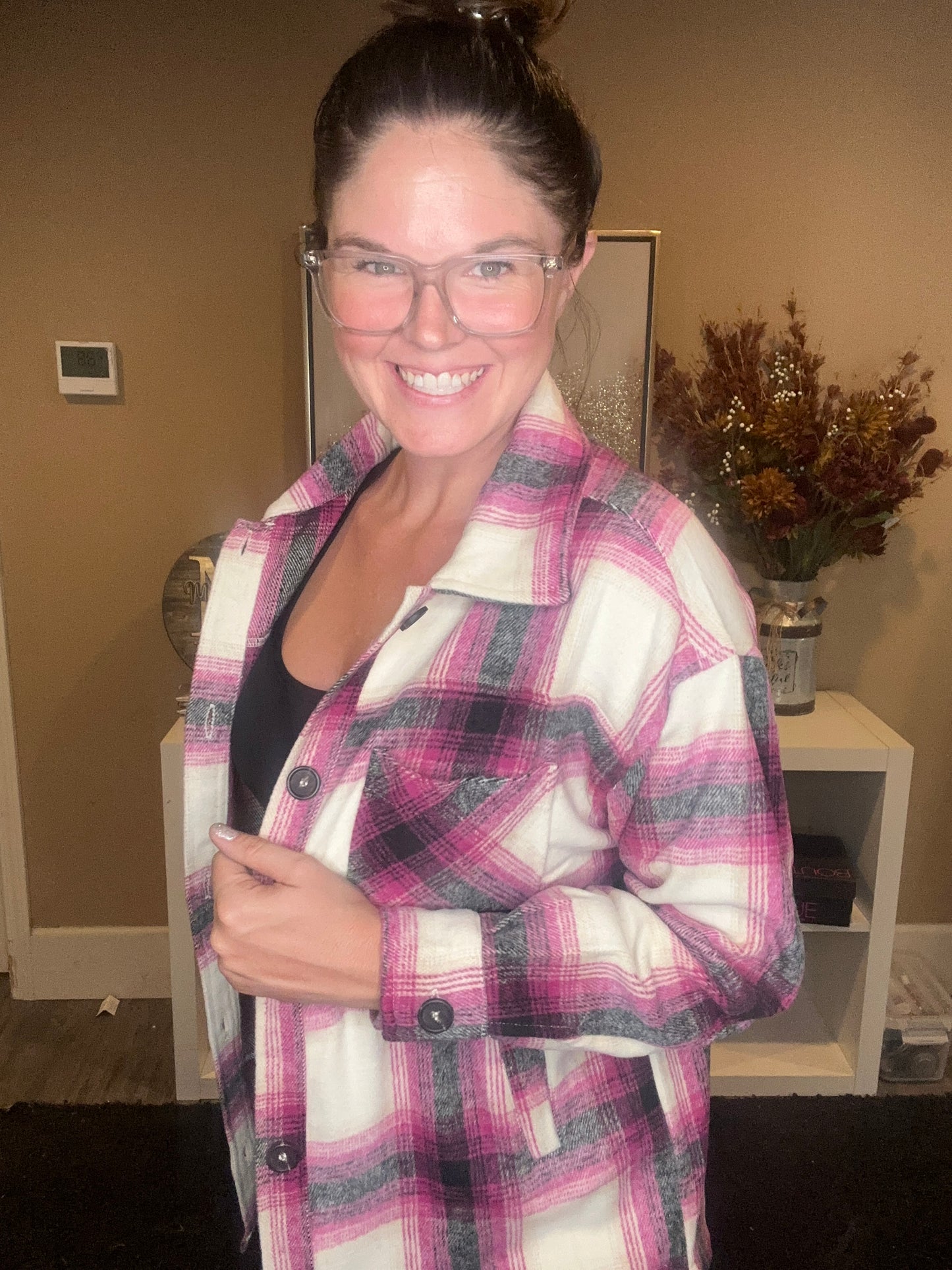 Magenta Oversized Flannel