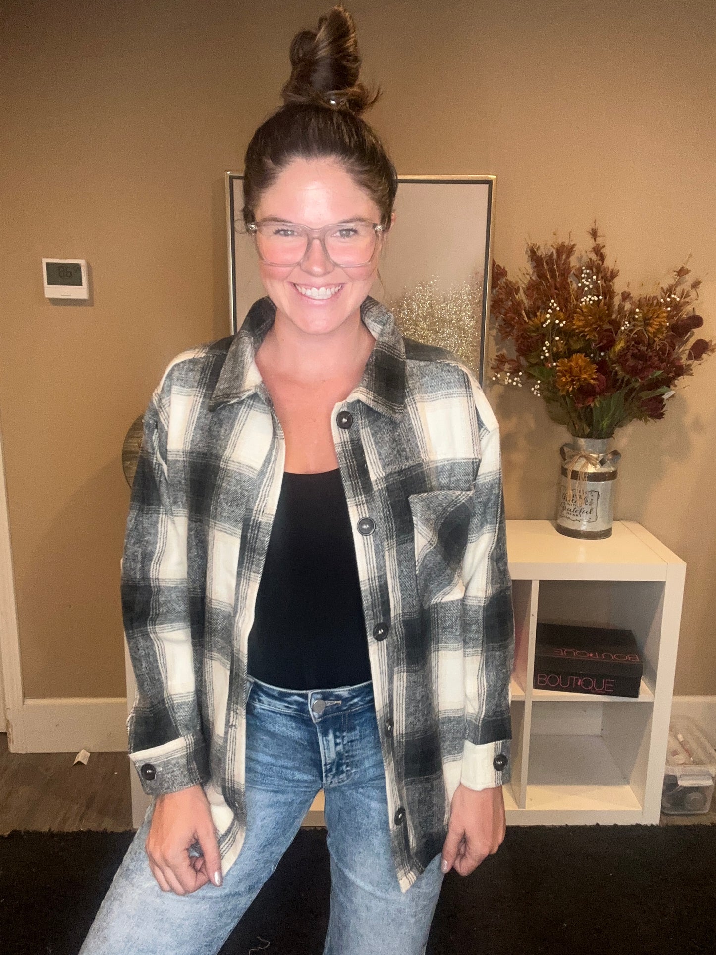 Black Over sized Flannel