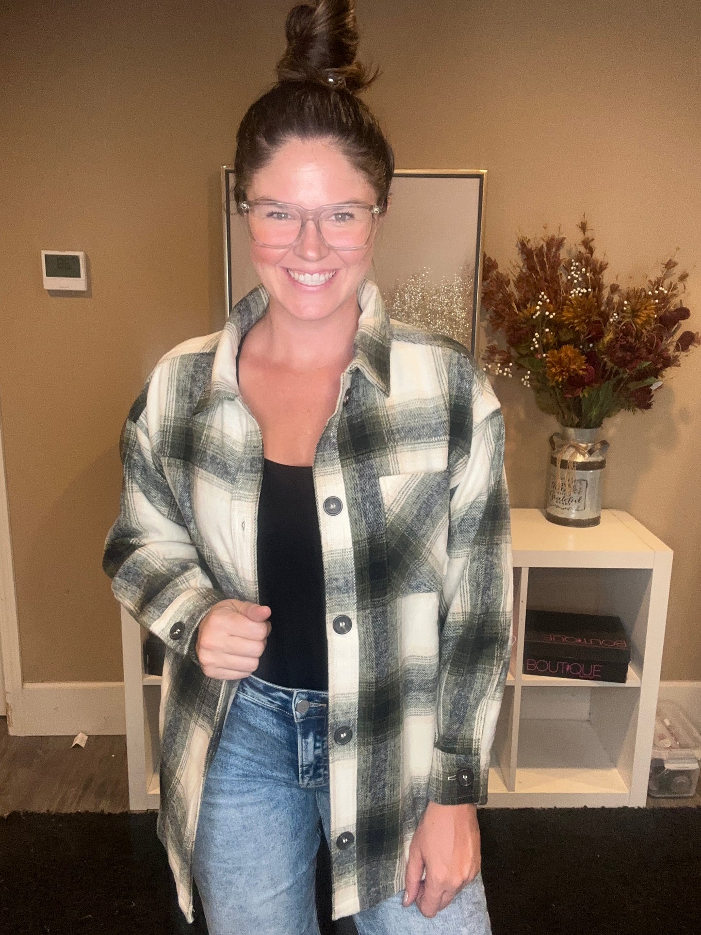 Olive Oversized Flannel