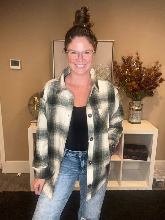 Olive Oversized Flannel