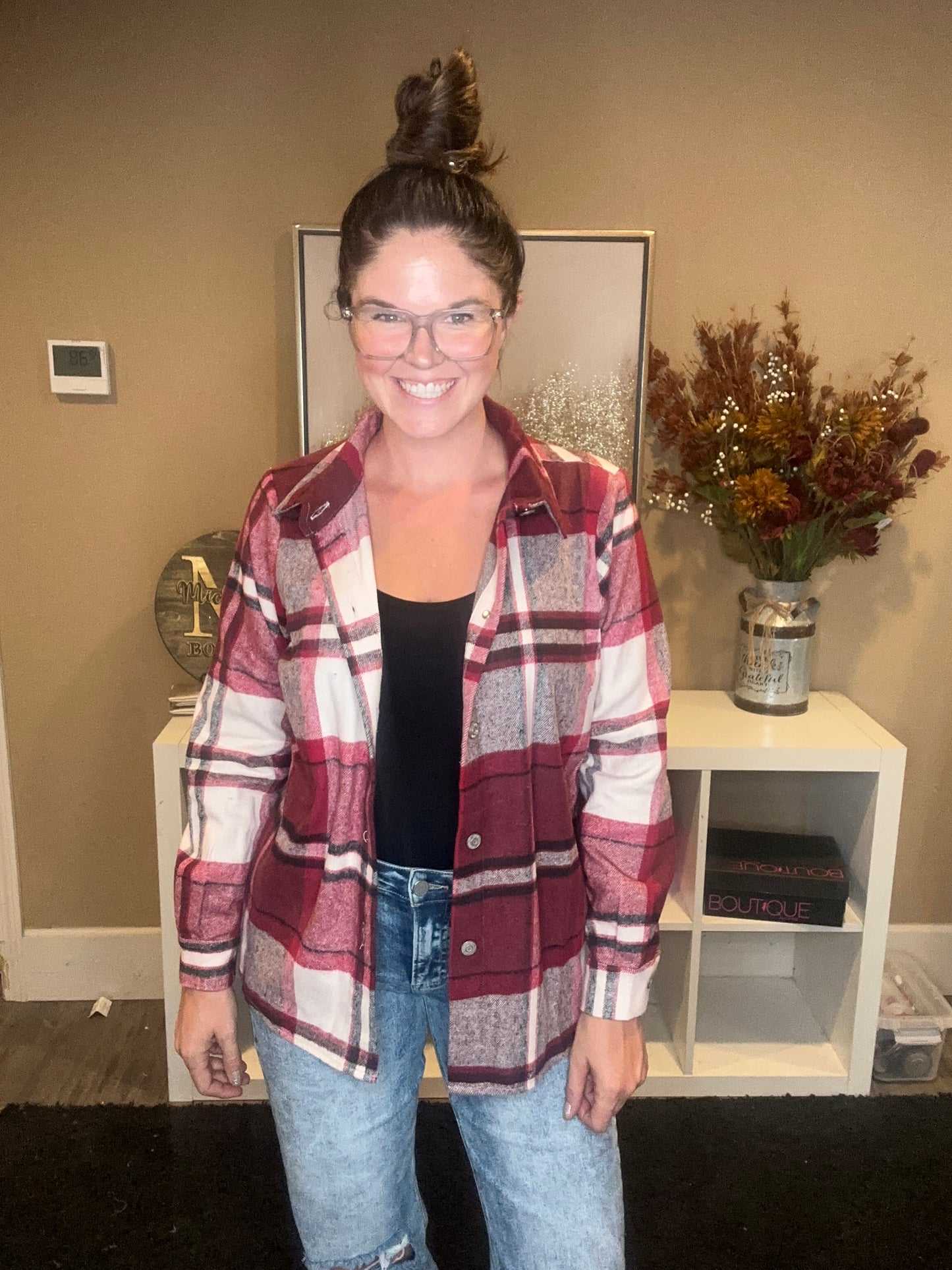 Burgundy & Black Flannel