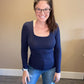 Ribbed Square Neck Top
