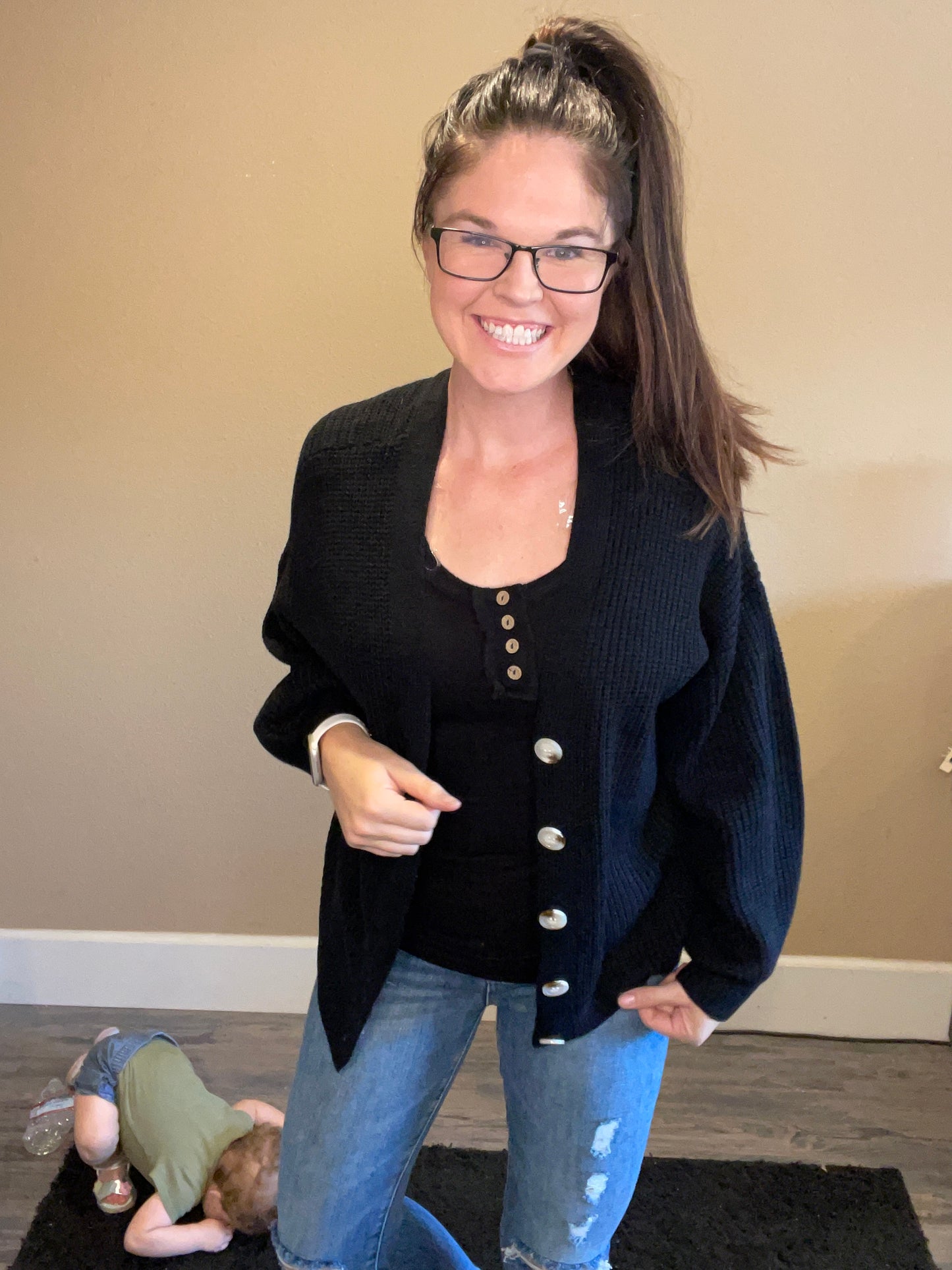 Oversized Button Up Sweater