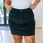 Melinda Corduroy Patch Pocket Skirt in Emerald