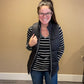 Striped V Neck Top