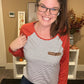 Striped Red Sleeve Pocket Tee