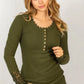 Ribbed Button Detail Top