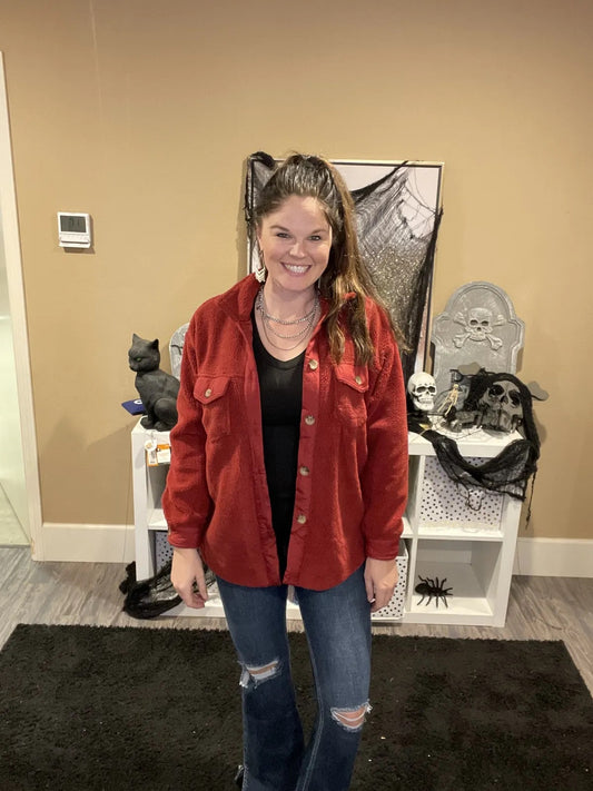 Red Fleece Shacket