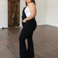 Imogene Tummy Control Top Retro Flare Overalls in Black