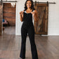 Imogene Tummy Control Top Retro Flare Overalls in Black
