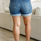 Judy Blue Jessica High Rise tummy Control Top Vintage Wash Cuffed Shorts