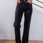 Joan High Rise Tummy  Control Top Straight Jeans in Washed Black