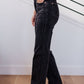 Joan High Rise Tummy  Control Top Straight Jeans in Washed Black