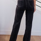 Joan High Rise Tummy  Control Top Straight Jeans in Washed Black