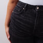 Joan High Rise Tummy  Control Top Straight Jeans in Washed Black