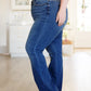 Josephine Mid Rise Raw Hem Bootcut Jeans