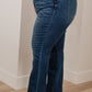 Josephine Mid Rise Raw Hem Bootcut Jeans