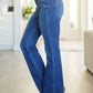 Josephine Mid Rise Raw Hem Bootcut Jeans