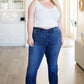 Josephine Mid Rise Raw Hem Bootcut Jeans