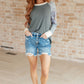 Kara High Rise Rigid Magic Button Fly Cutoff Shorts