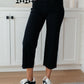 Lizzy High Rise Control Top Wide Leg Crop Jeans in Black