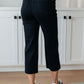 Lizzy High Rise Control Top Wide Leg Crop Jeans in Black