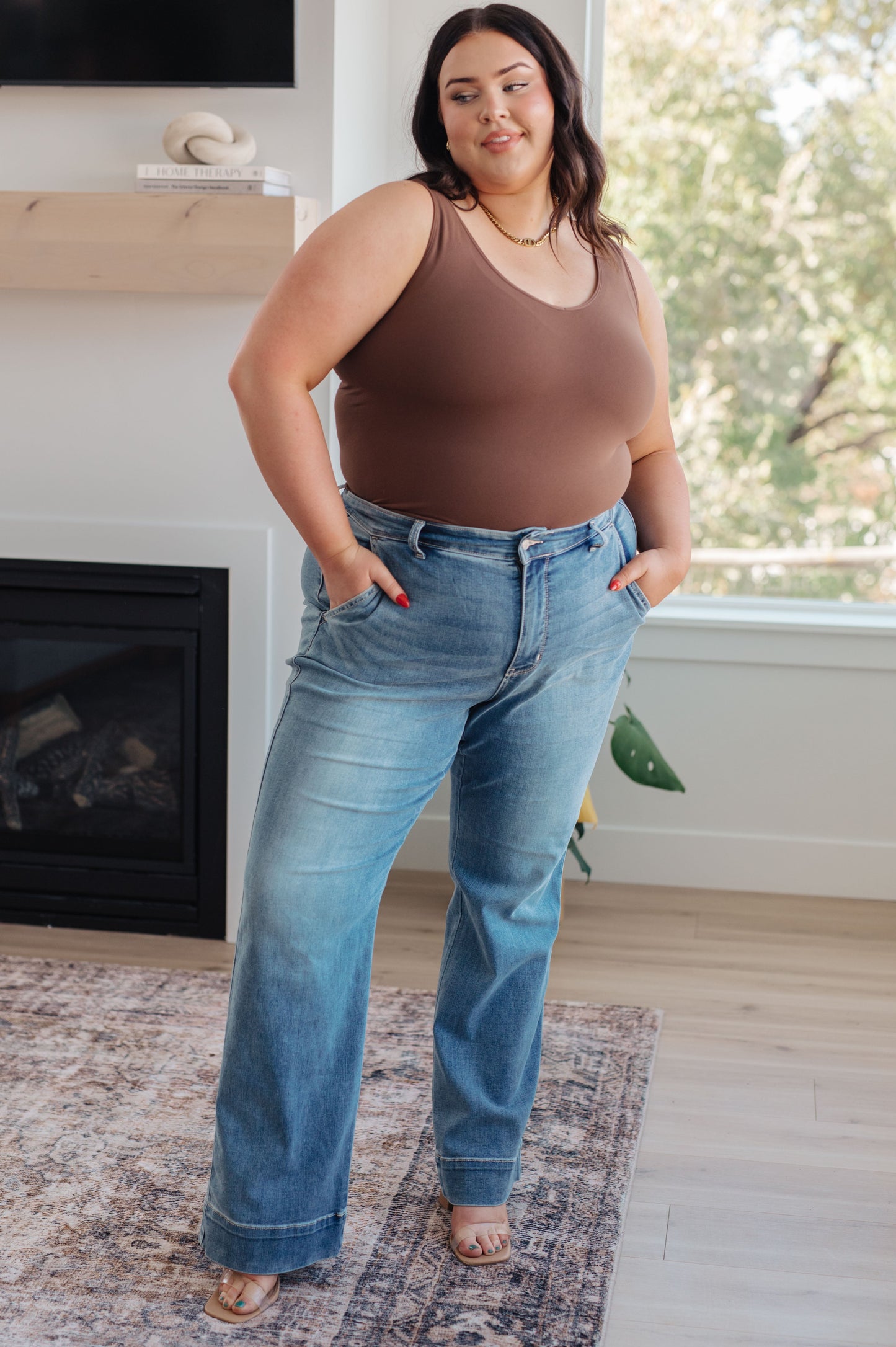 Judy blue Mindy Mid Rise Wide Leg Jeans