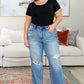 Judy Blue Nora High Rise Rigid Magic Destroy Slim Straight Jeans