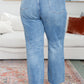 Judy Blue Nora High Rise Rigid Magic Destroy Slim Straight Jeans