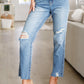 Judy Blue Nora High Rise Rigid Magic Destroy Slim Straight Jeans
