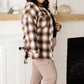Outside Stroll Plaid Waist Tie Shacket In Brown