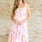 Pastel Petals Floral Midi Dress