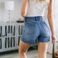 Perry High Rise Pull On Denim Shorts