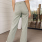 Phoebe High Rise Front Seam Straight Jeans in Sage