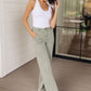 Phoebe High Rise Front Seam Straight Jeans in Sage