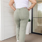 Phoebe High Rise Front Seam Straight Jeans in Sage